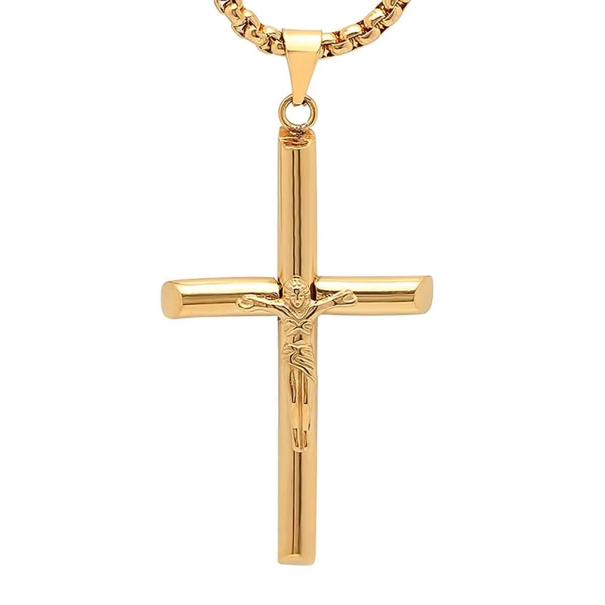 Men's Stainless Steel Crucifix Tube Pendant DailySale