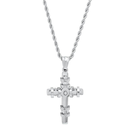 Men's Stainless Steel CZ Cross Pendant DailySale