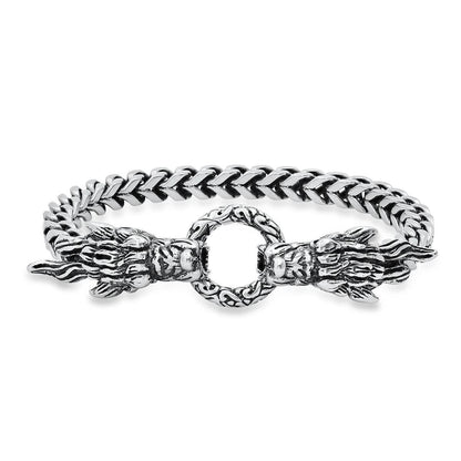 Men's Stainless Steel Dragon Head Bracelet DailySale