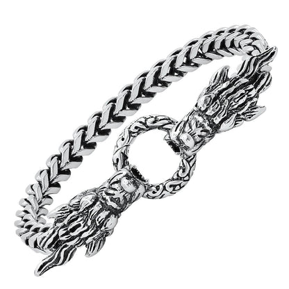 Men's Stainless Steel Dragon Head Bracelet DailySale