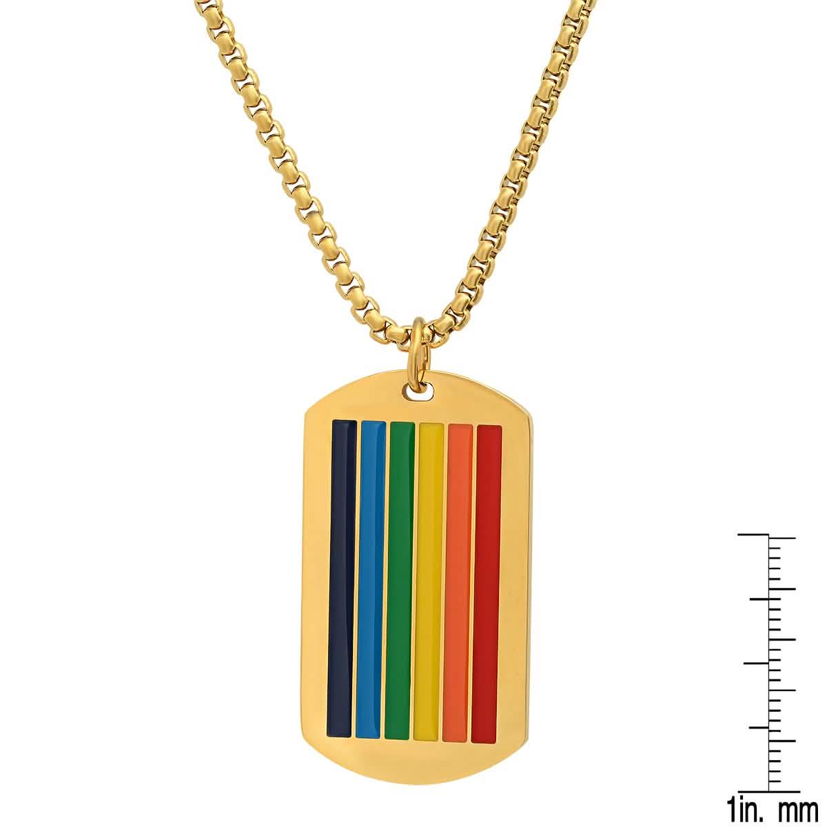 Men's Stainless Steel Rainbow Pride Dog Tag Pendant DailySale