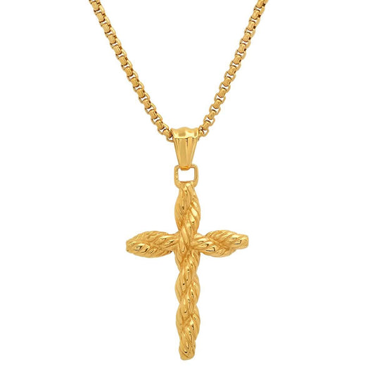 Men's Stainless Steel Twisted Rope Cross Pendant DailySale