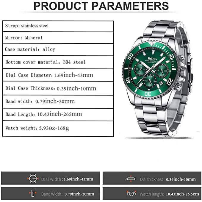Men's Stainless Steel Watches Chronograph DailySale