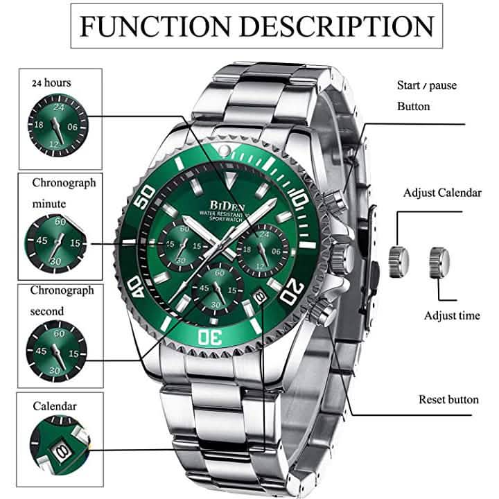 Men's Stainless Steel Watches Chronograph DailySale