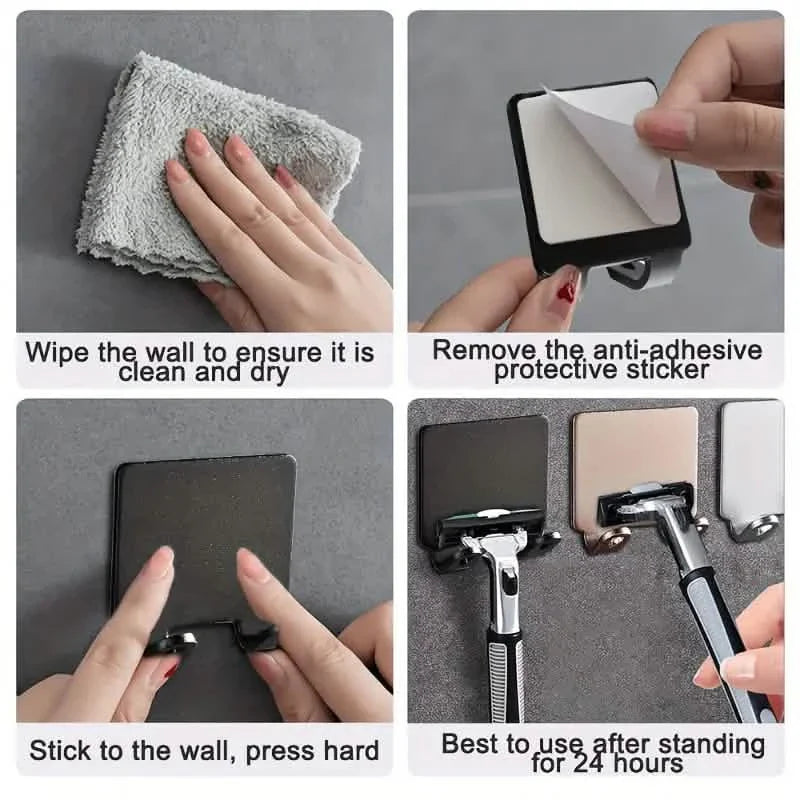 4-Pack: Storage Hook for Bathroom Razor Shaver or Wall Kitchen Use DailySale