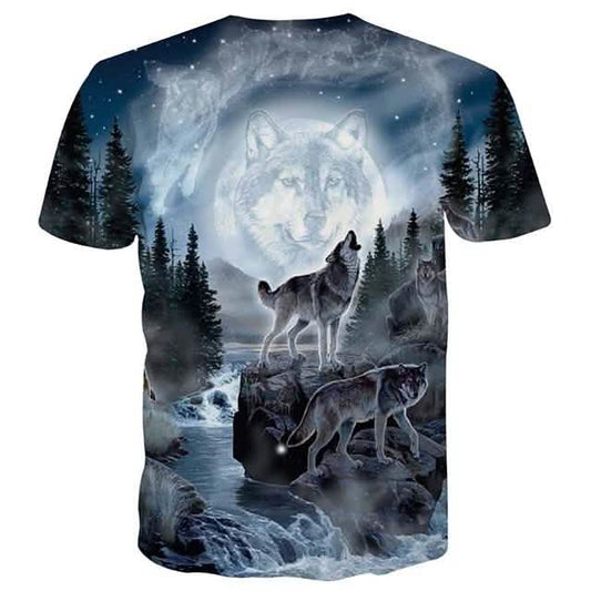 Men's T-Shirt 3D Animal Print Short Sleeve Daily Tops Streetwear Exaggerated Rainbow DailySale