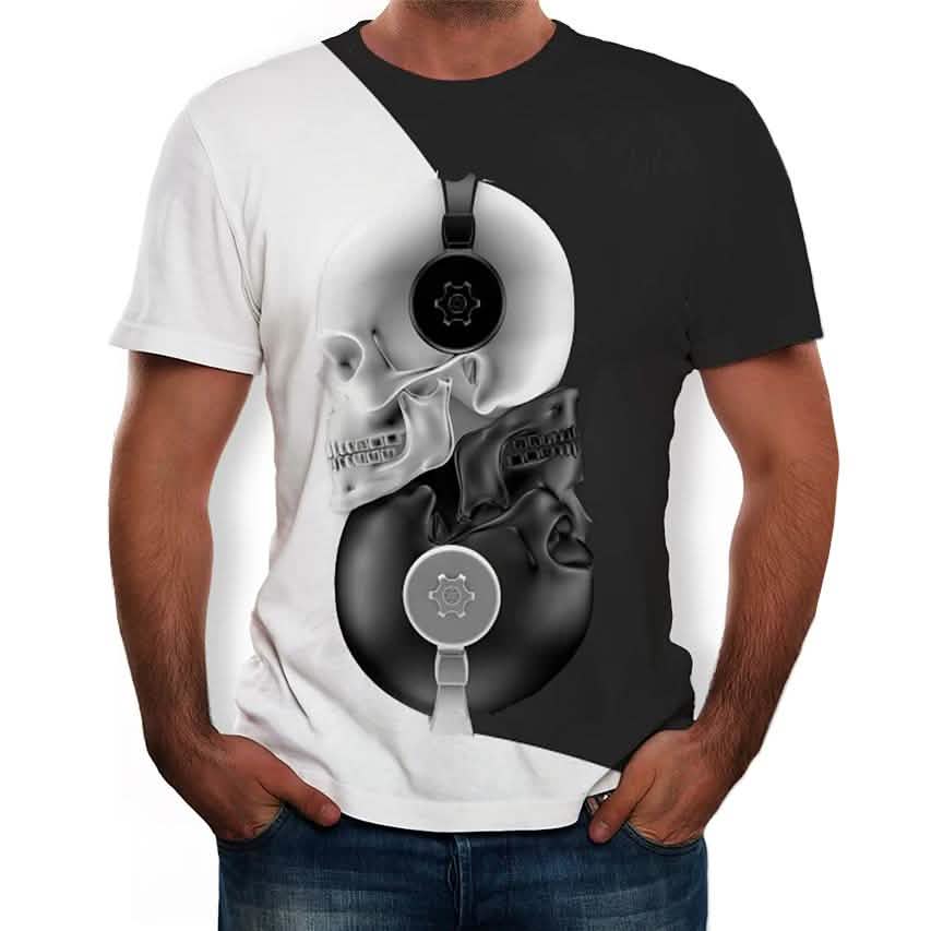 Men's T shirt Graphic 3D Skull Print Short Sleeve Casual Tops DailySale