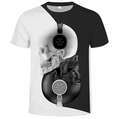Men's T shirt Graphic 3D Skull Print Short Sleeve Casual Tops DailySale