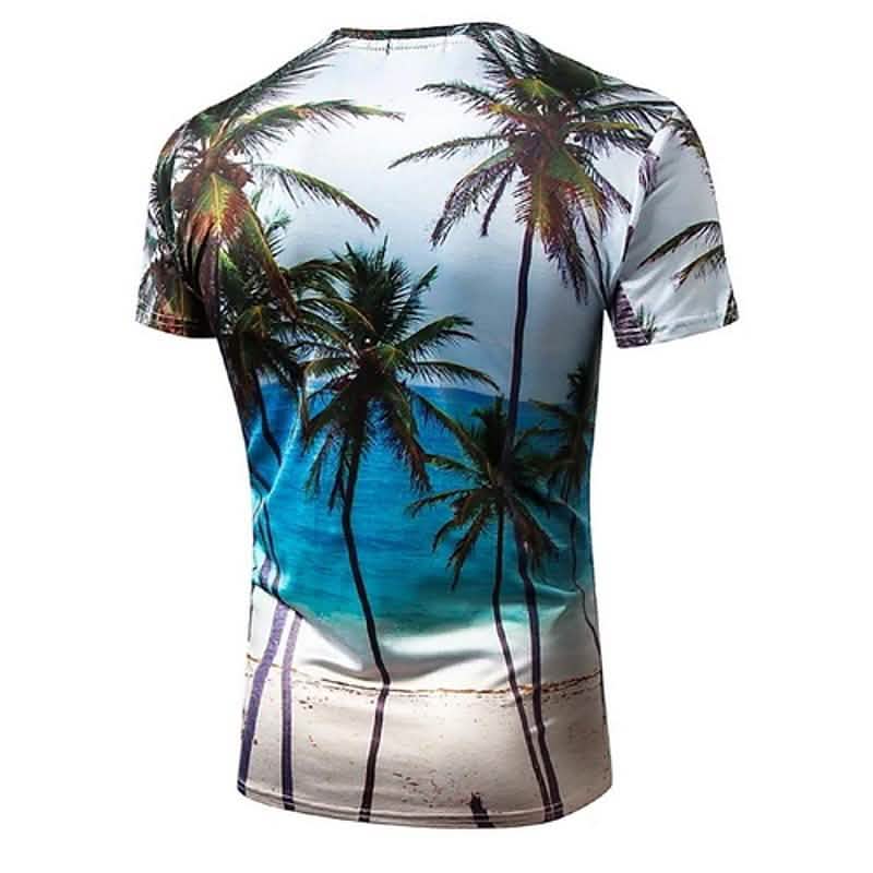 Men's T shirt Graphic Scenery Print Short Sleeve Daily Tops Blue DailySale
