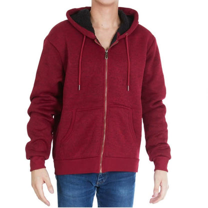 Men's Thick Sherpa Lined Full Zip Hoodie Jackets DailySale