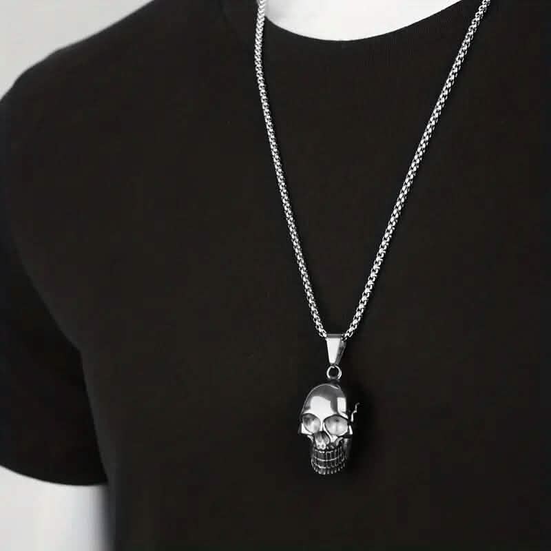 Men's Titanium Steel Skull Necklace DailySale