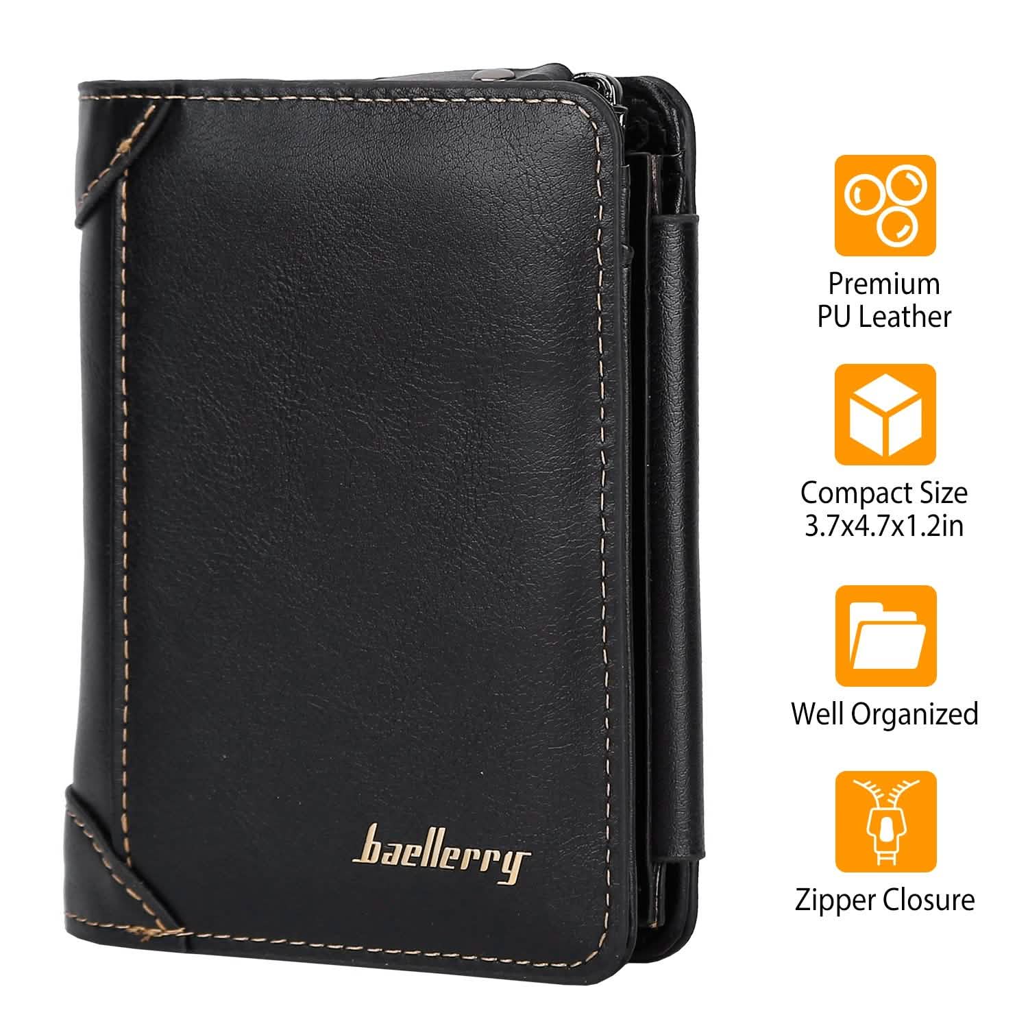 Men's Trifold Clutch Leather Wallet ID Card Holder DailySale