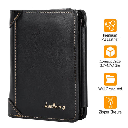Men's Trifold Clutch Leather Wallet ID Card Holder DailySale