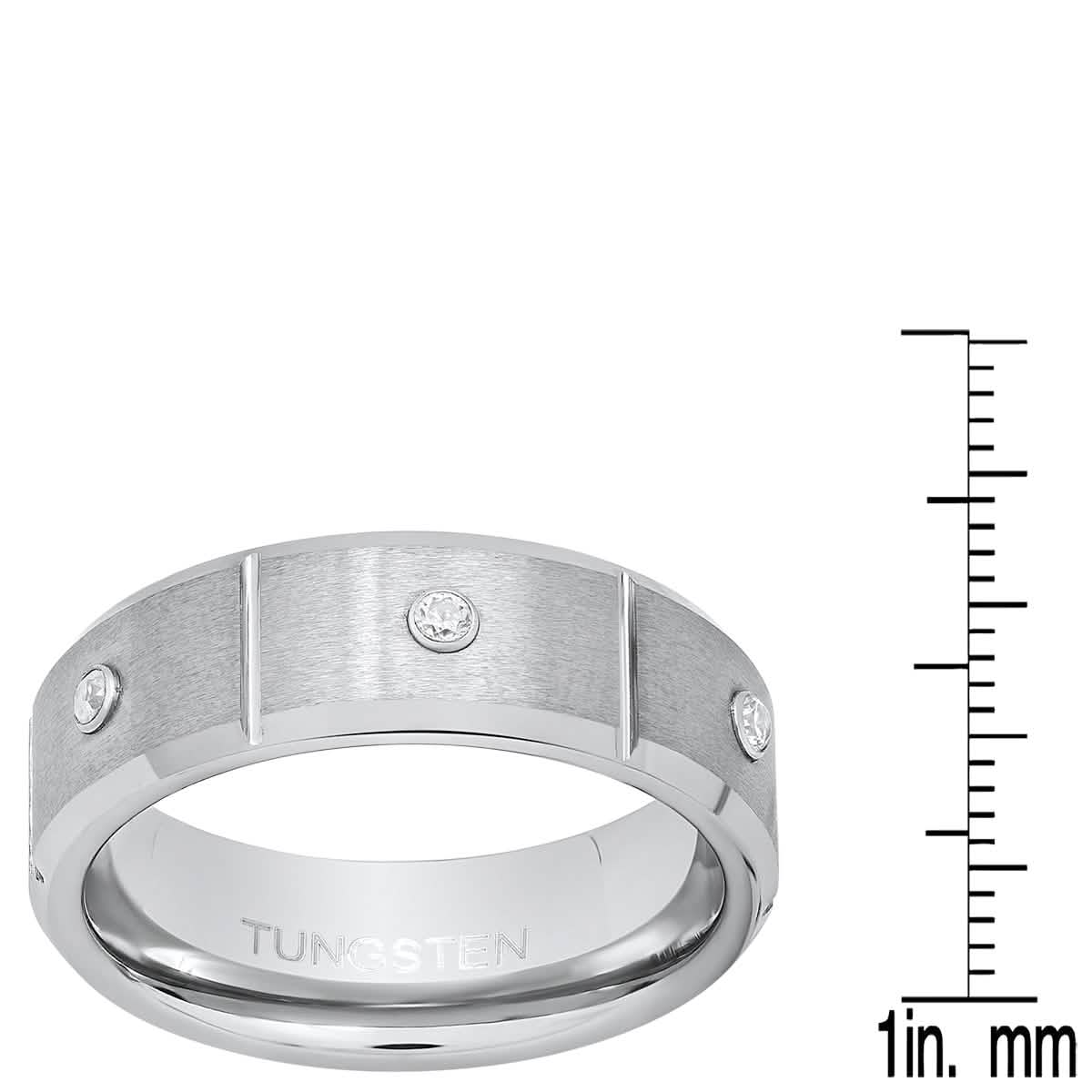 Men's Tungsten and Simulated Diamonds Band Ring DailySale