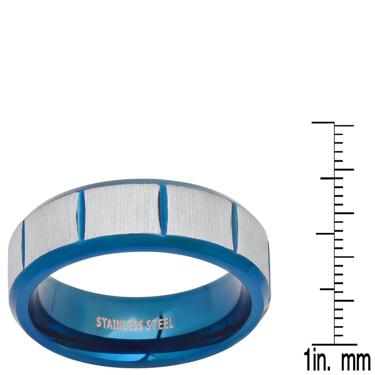 Men's Two Tone Blue IP and Stainless Steel Ring DailySale