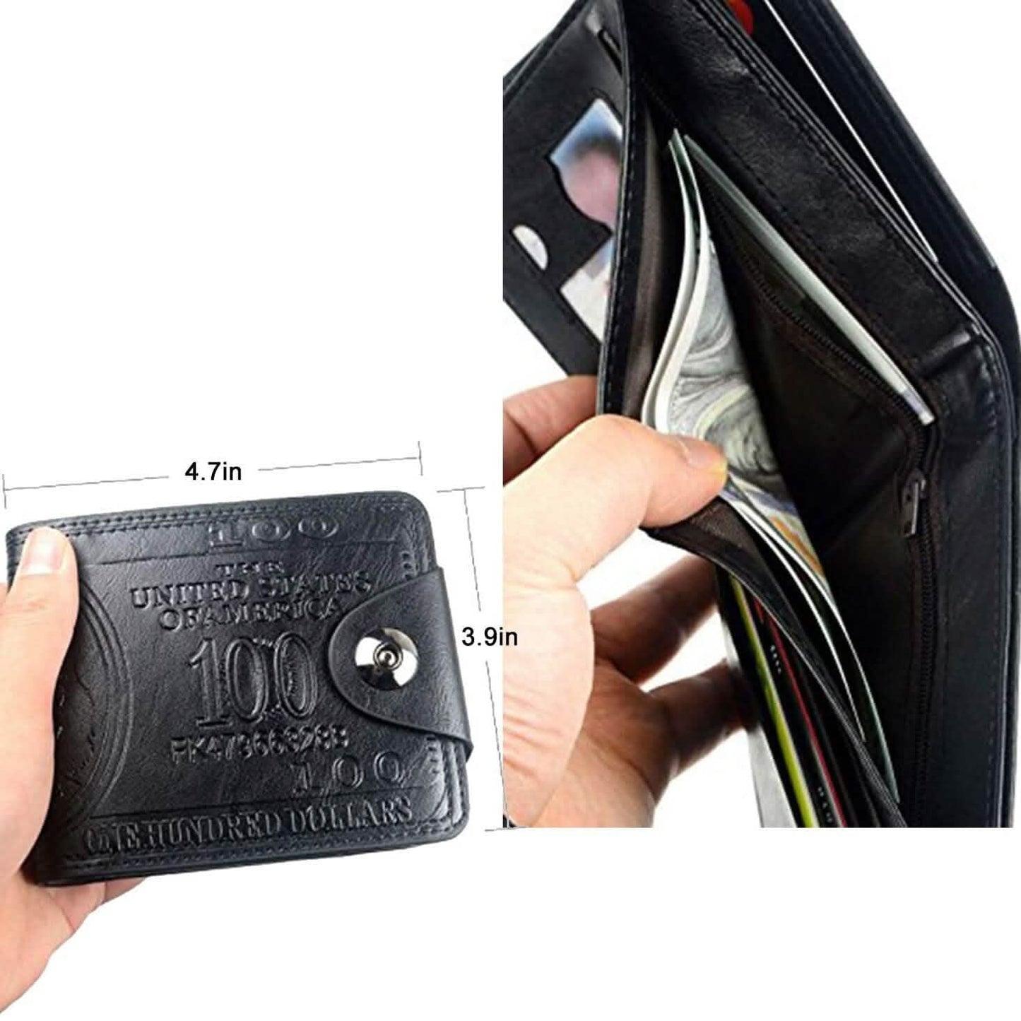 Men's USD Bill Wallet Billfold Leather Credit Card Photo Holder DailySale