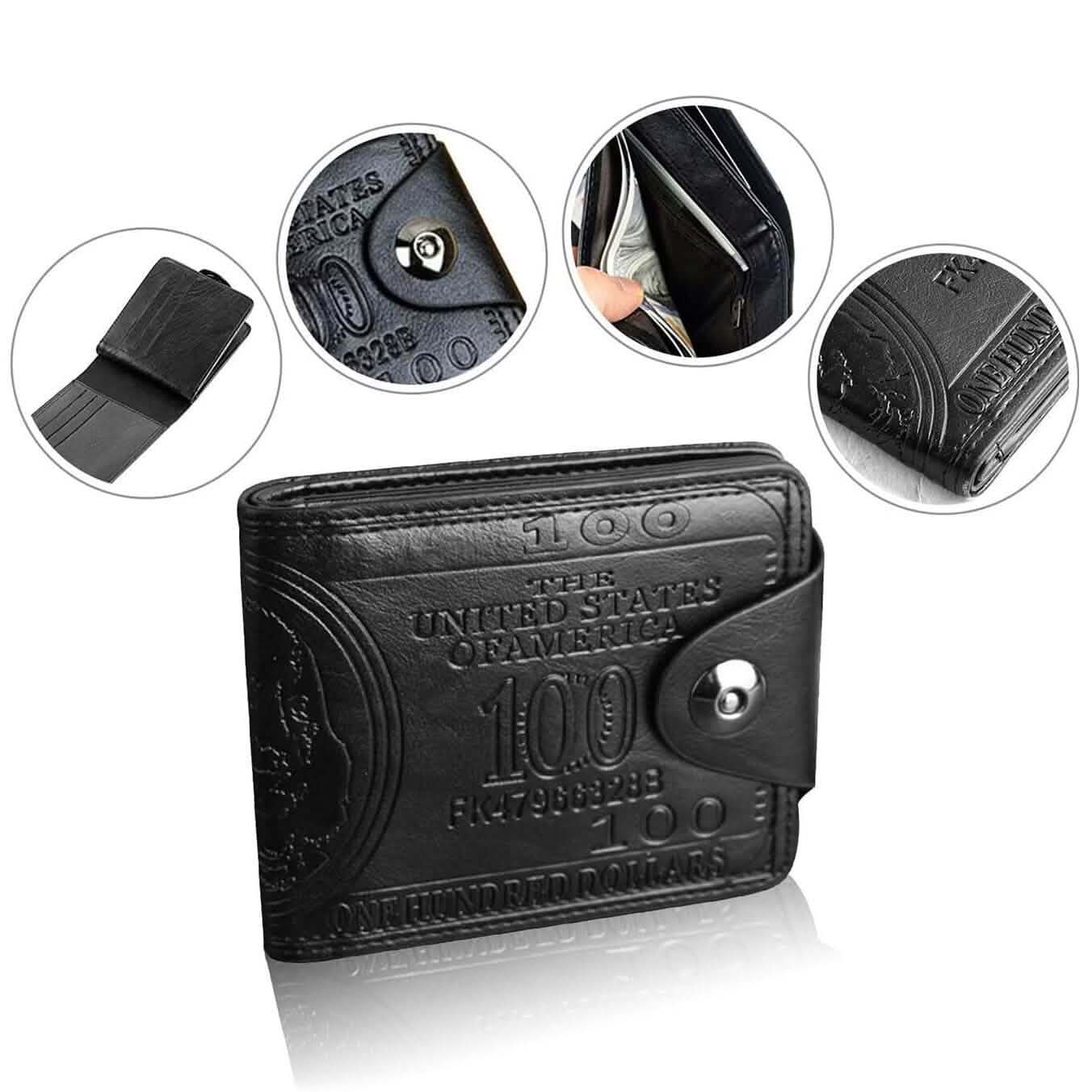 Men's USD Bill Wallet Billfold Leather Credit Card Photo Holder DailySale