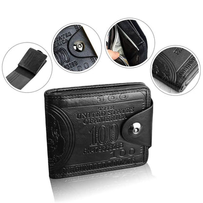 Men's USD Bill Wallet Billfold Leather Credit Card Photo Holder DailySale