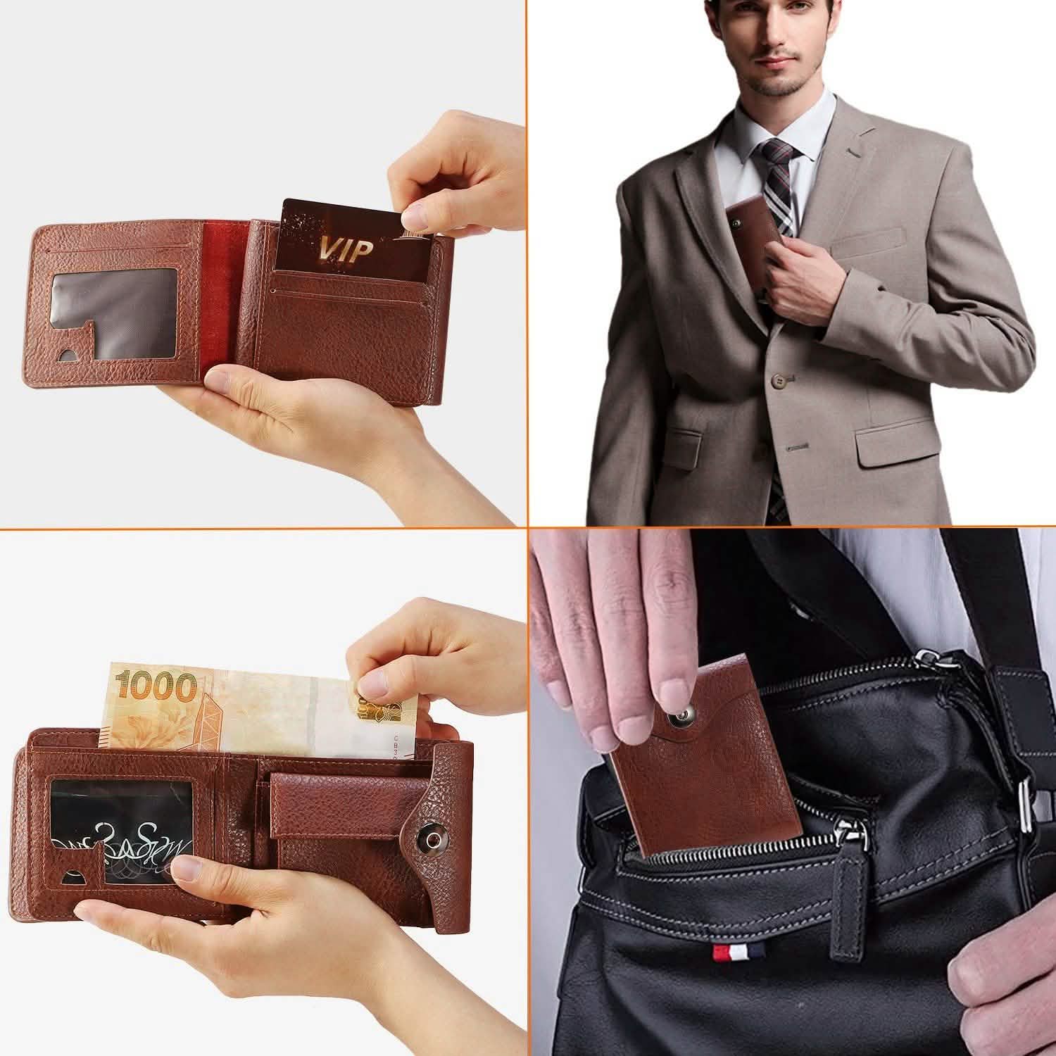 Men's Wallet PU Leather BiFold RFID Blocking Card Holder DailySale