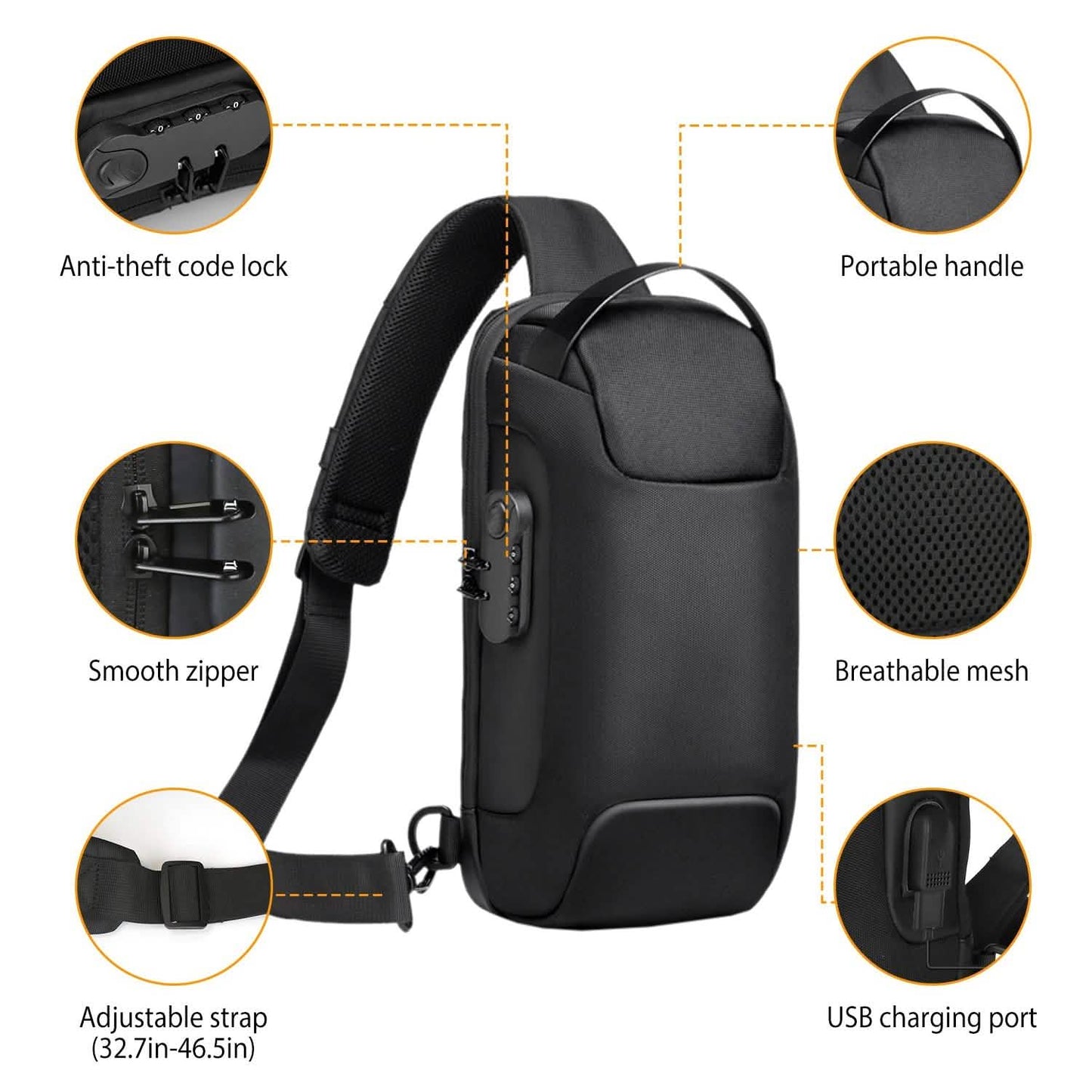 Men's Waterproof Anti-Theft Sling Backpack DailySale