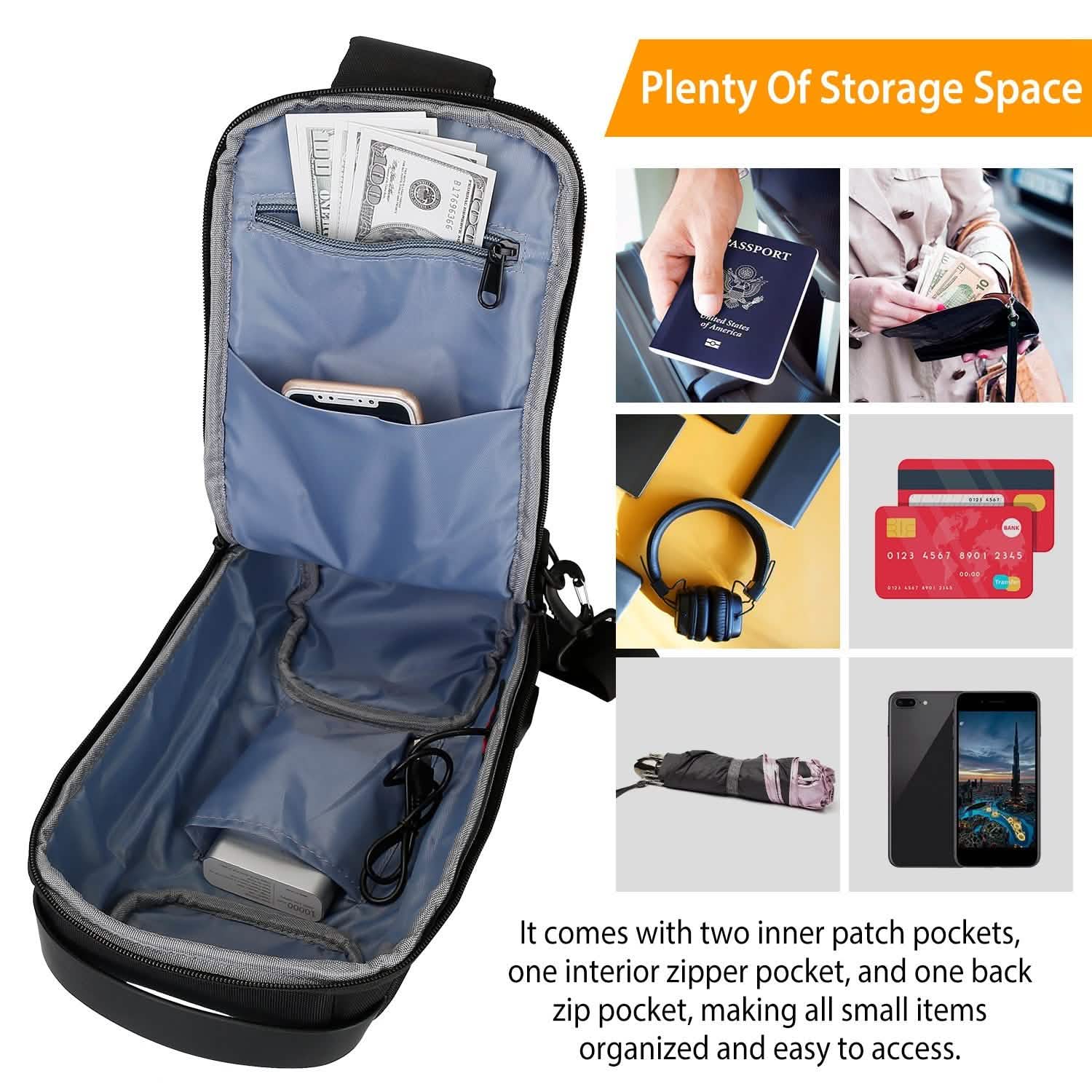 Men's Waterproof Anti-Theft Sling Backpack DailySale