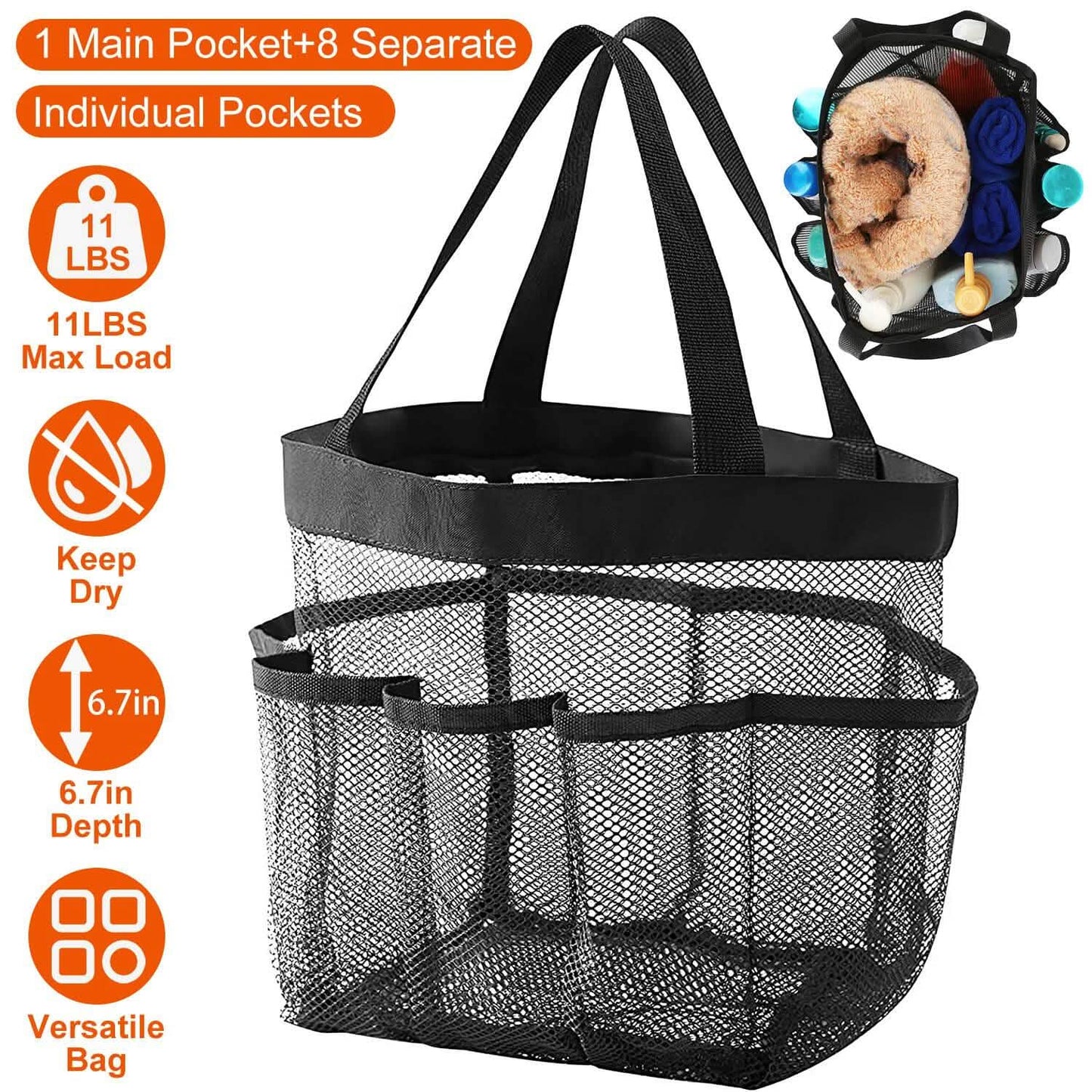 Mesh Shower Caddy Bag Organizer Storage Hanging Basket DailySale
