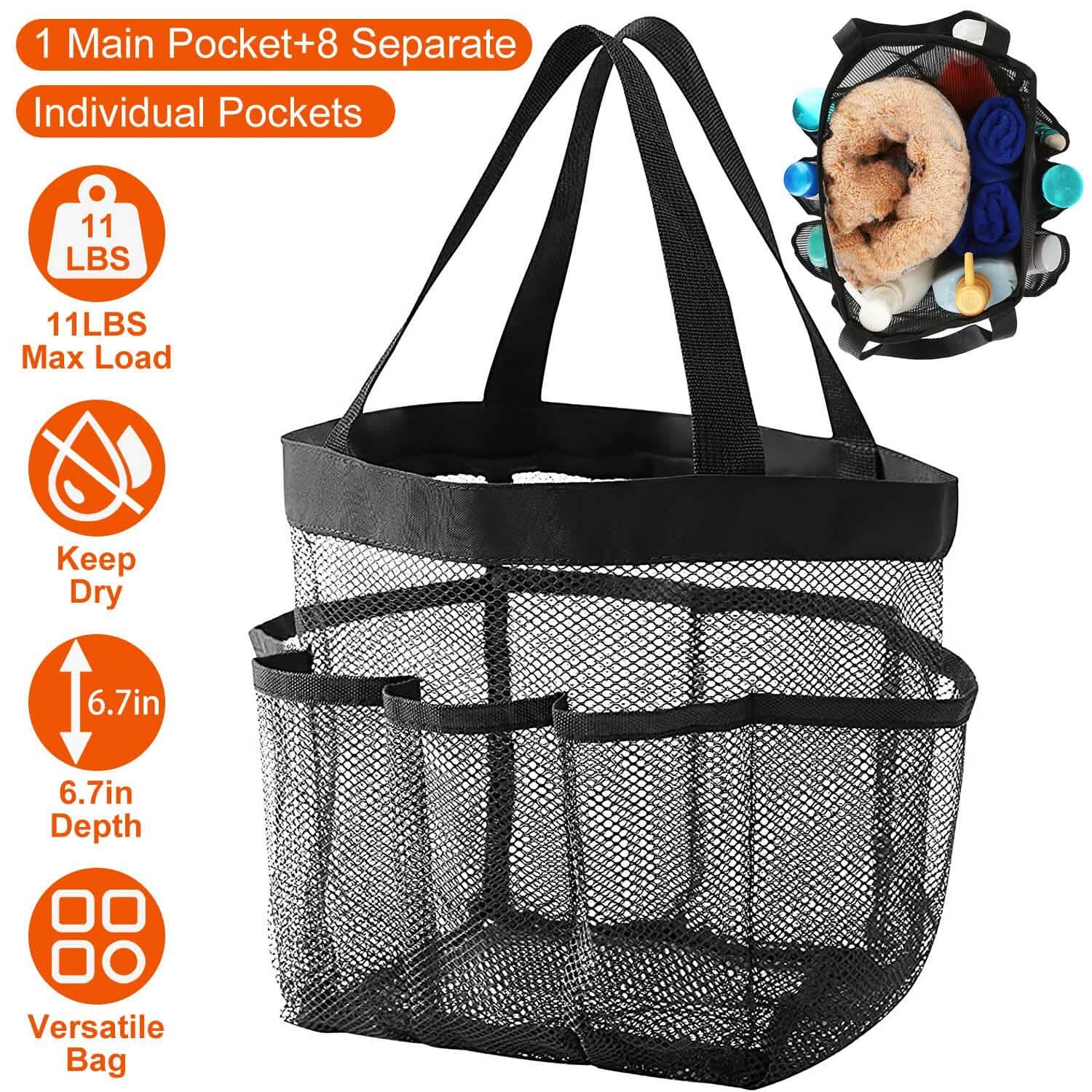 Mesh Shower Caddy Bag Organizer Storage Hanging Basket DailySale