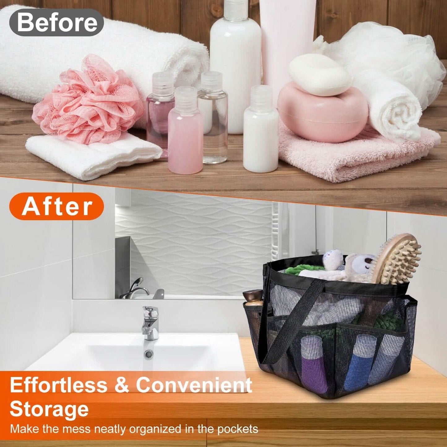 Mesh Shower Caddy Bag Organizer Storage Hanging Basket DailySale