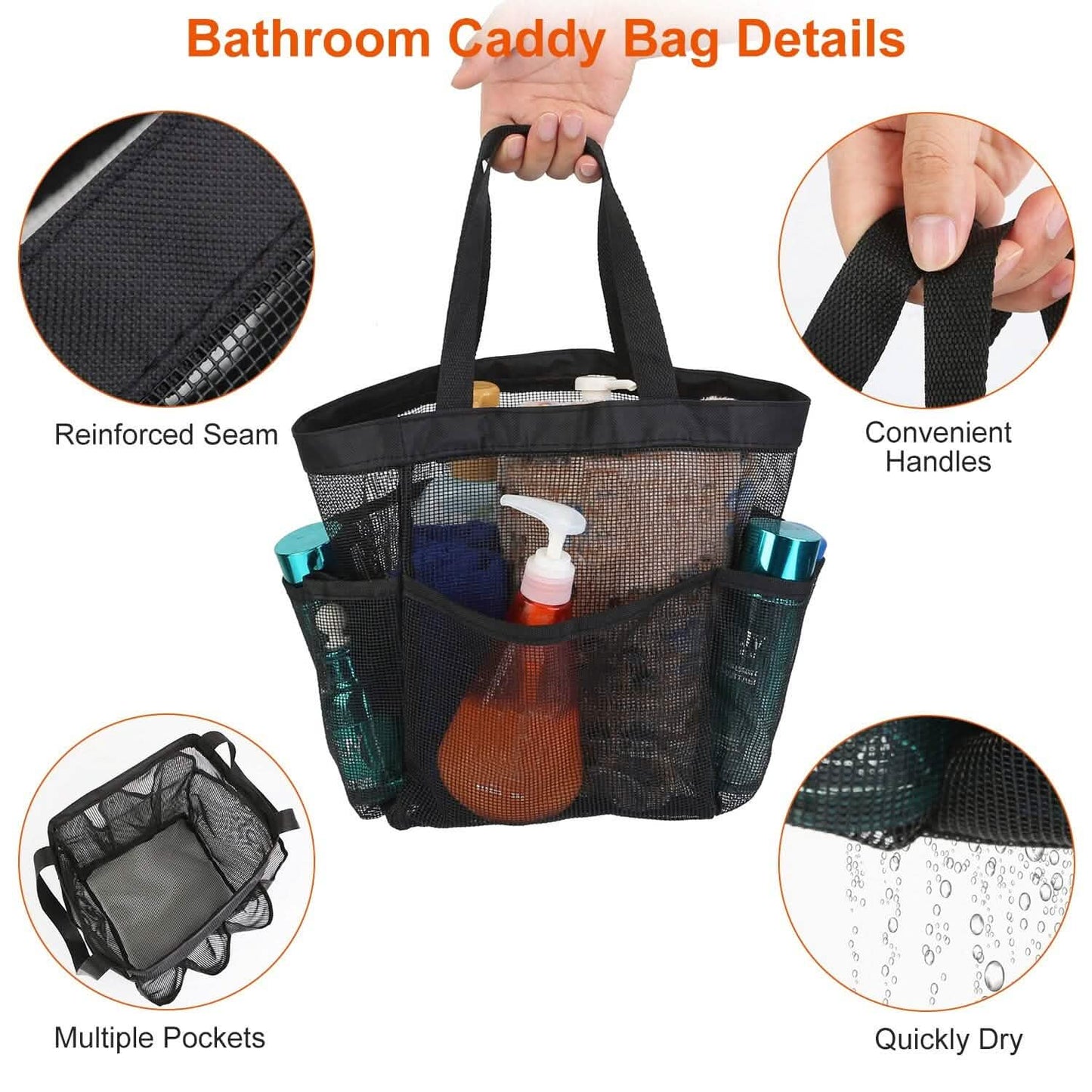 Mesh Shower Caddy Bag Organizer Storage Hanging Basket DailySale