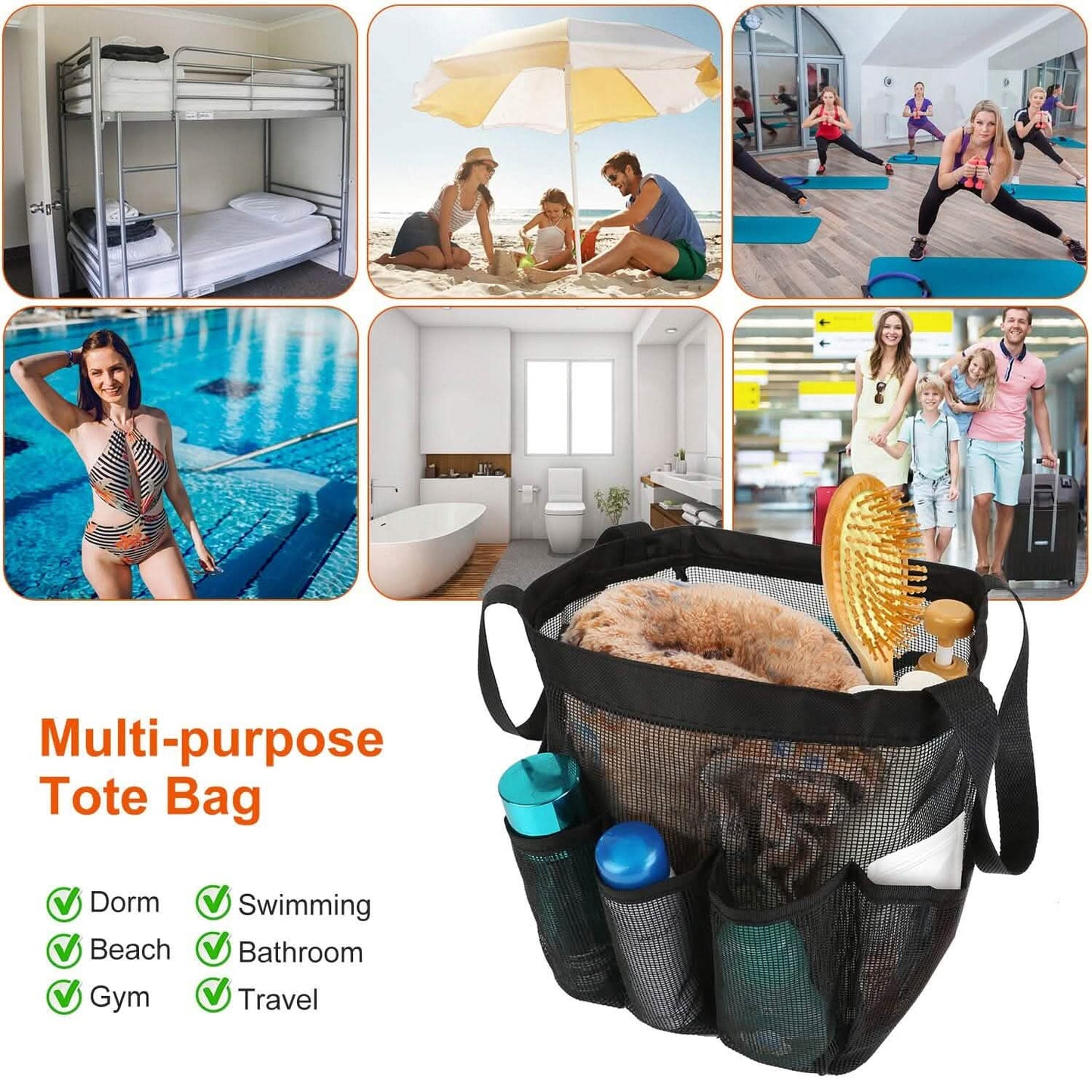 Mesh Shower Caddy Bag Organizer Storage Hanging Basket DailySale
