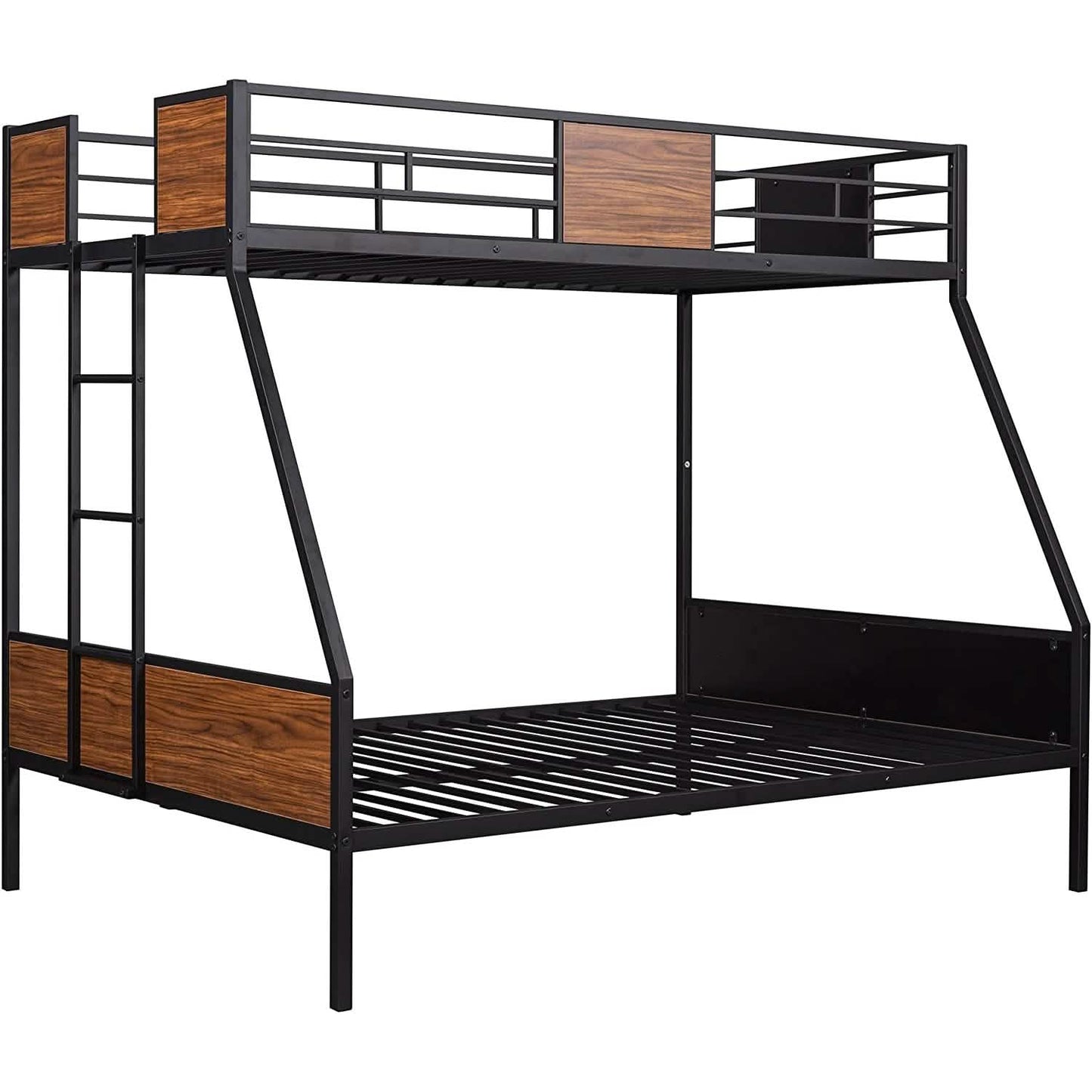 Metal Bunk Bed with Safety Railing Ladder DailySale