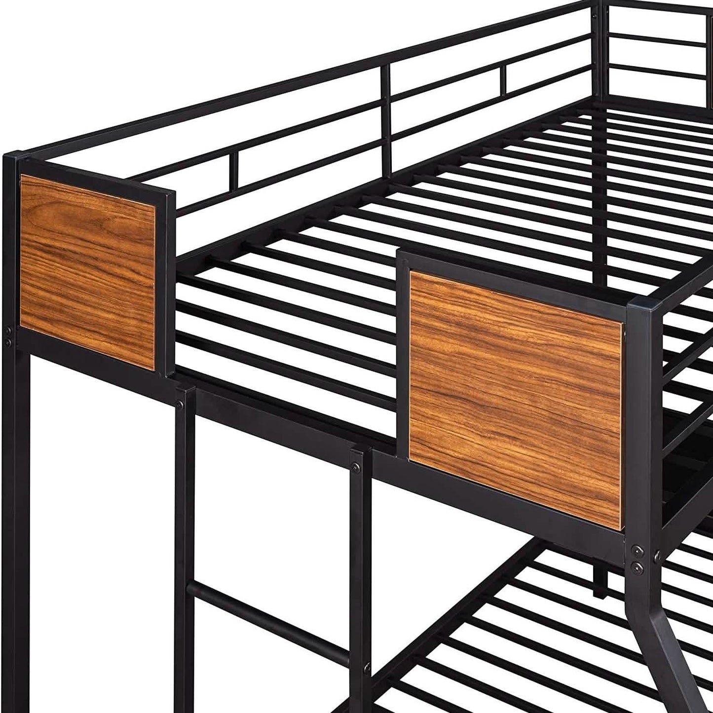 Metal Bunk Bed with Safety Railing Ladder DailySale