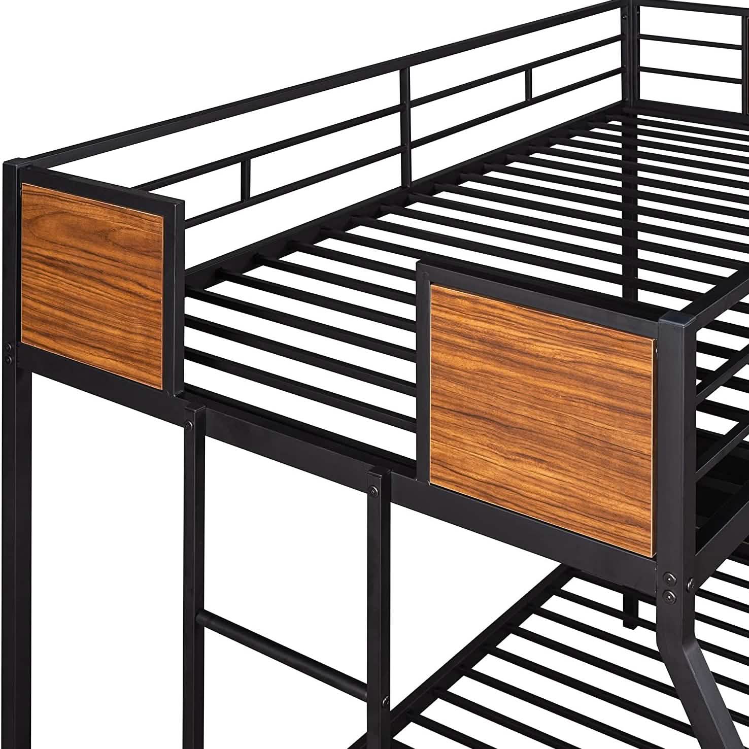 Metal Bunk Bed with Safety Railing Ladder DailySale