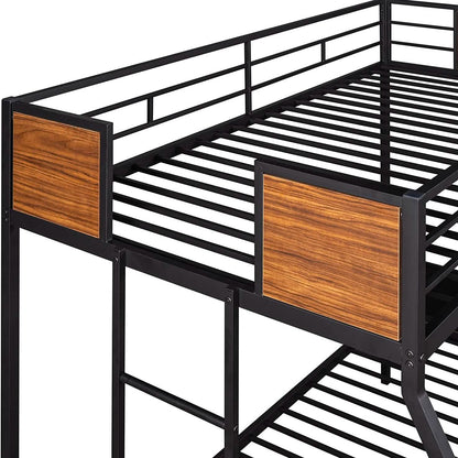 Metal Bunk Bed with Safety Railing Ladder DailySale