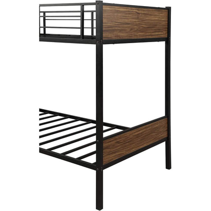 Metal Bunk Bed with Safety Railing Ladder DailySale