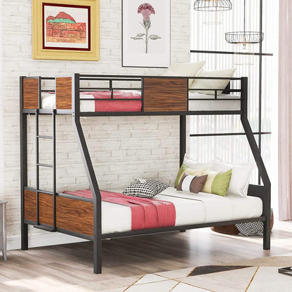 Metal Bunk Bed with Safety Railing Ladder DailySale