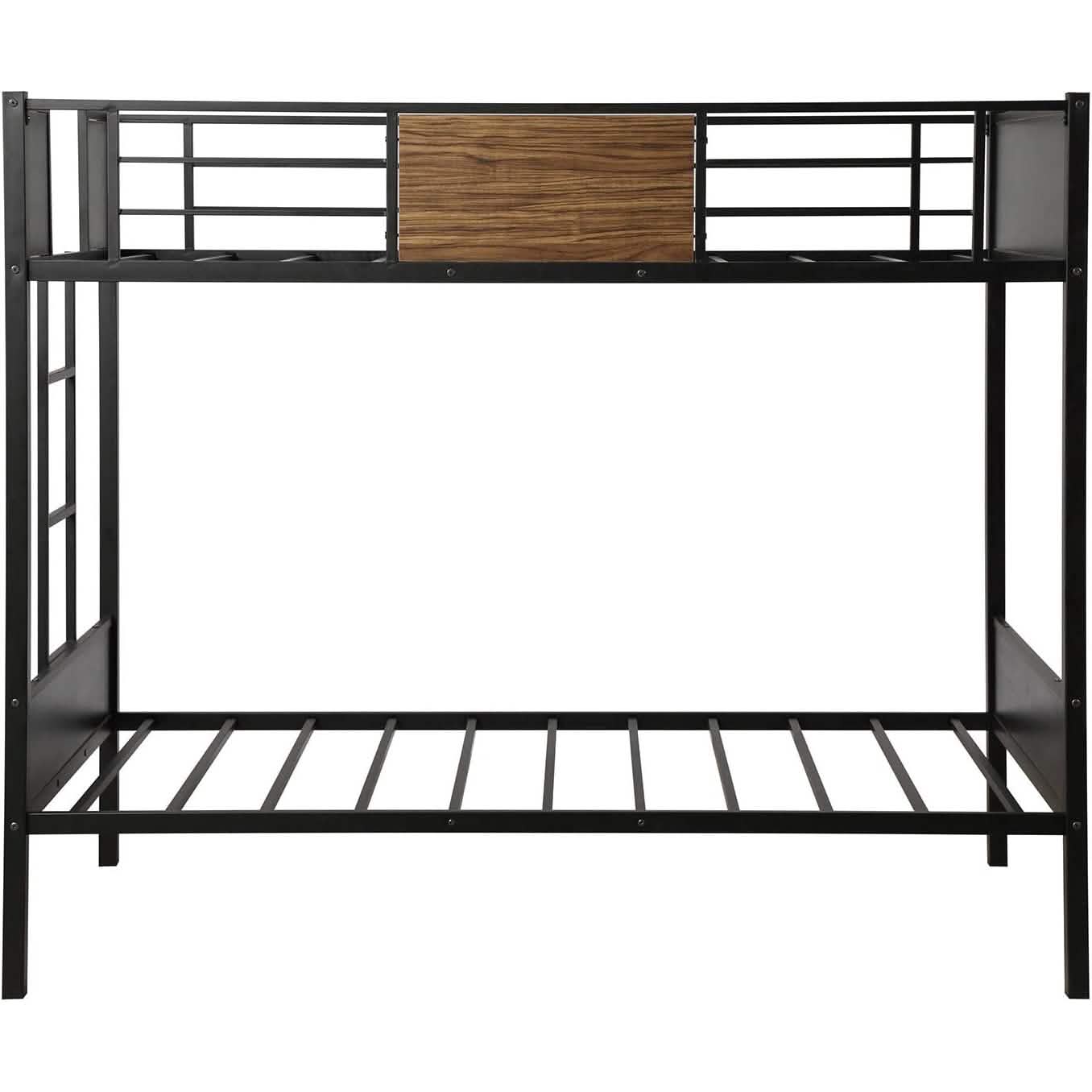 Metal Bunk Bed with Safety Railing Ladder DailySale