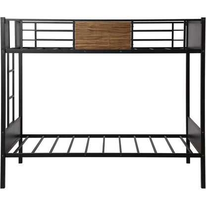 Metal Bunk Bed with Safety Railing Ladder DailySale