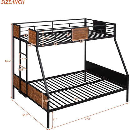 Metal Bunk Bed with Safety Railing Ladder DailySale
