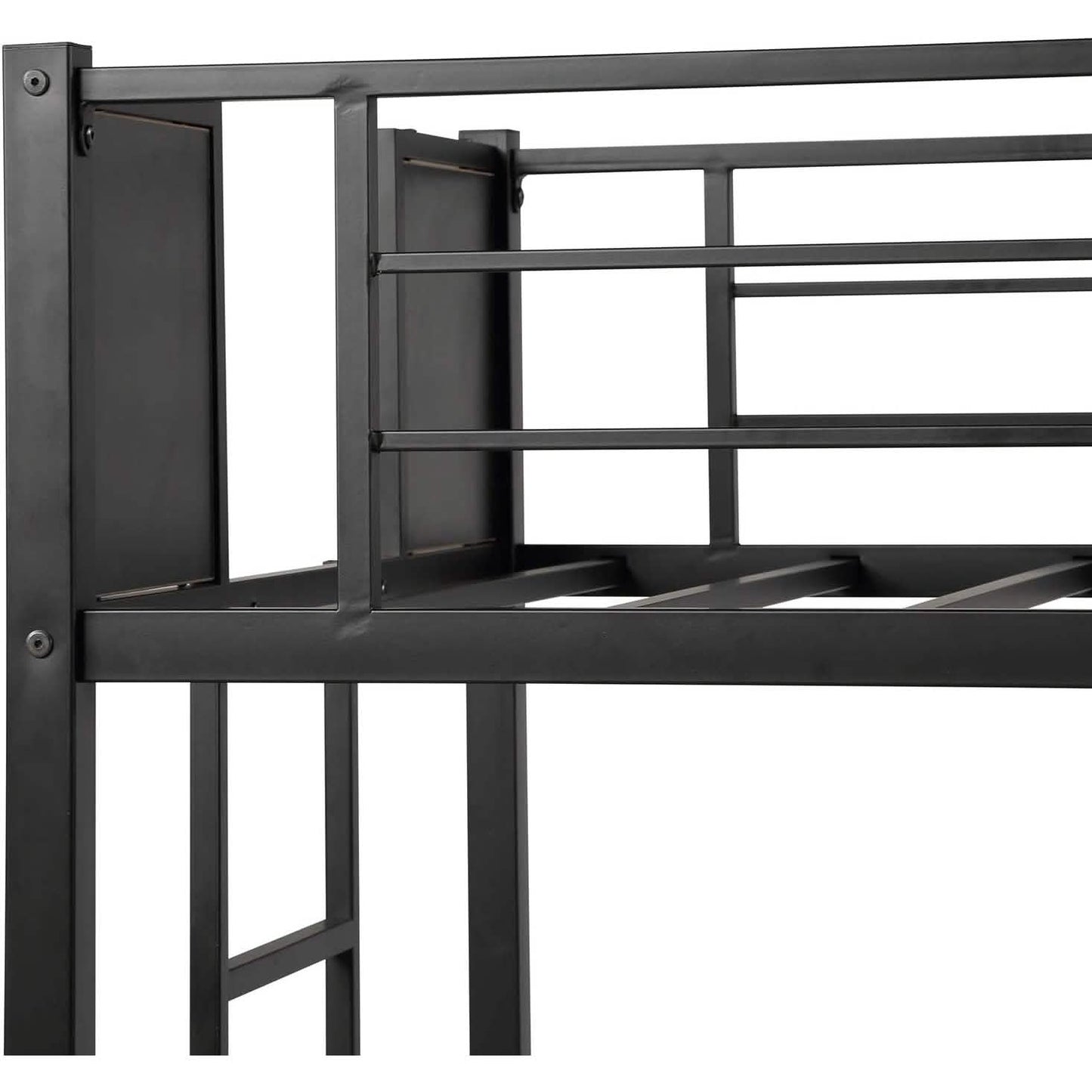 Metal Bunk Bed with Safety Railing Ladder DailySale