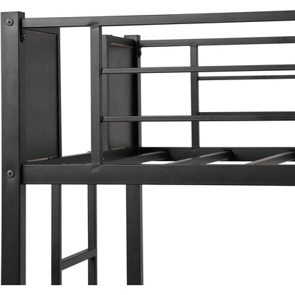 Metal Bunk Bed with Safety Railing Ladder DailySale