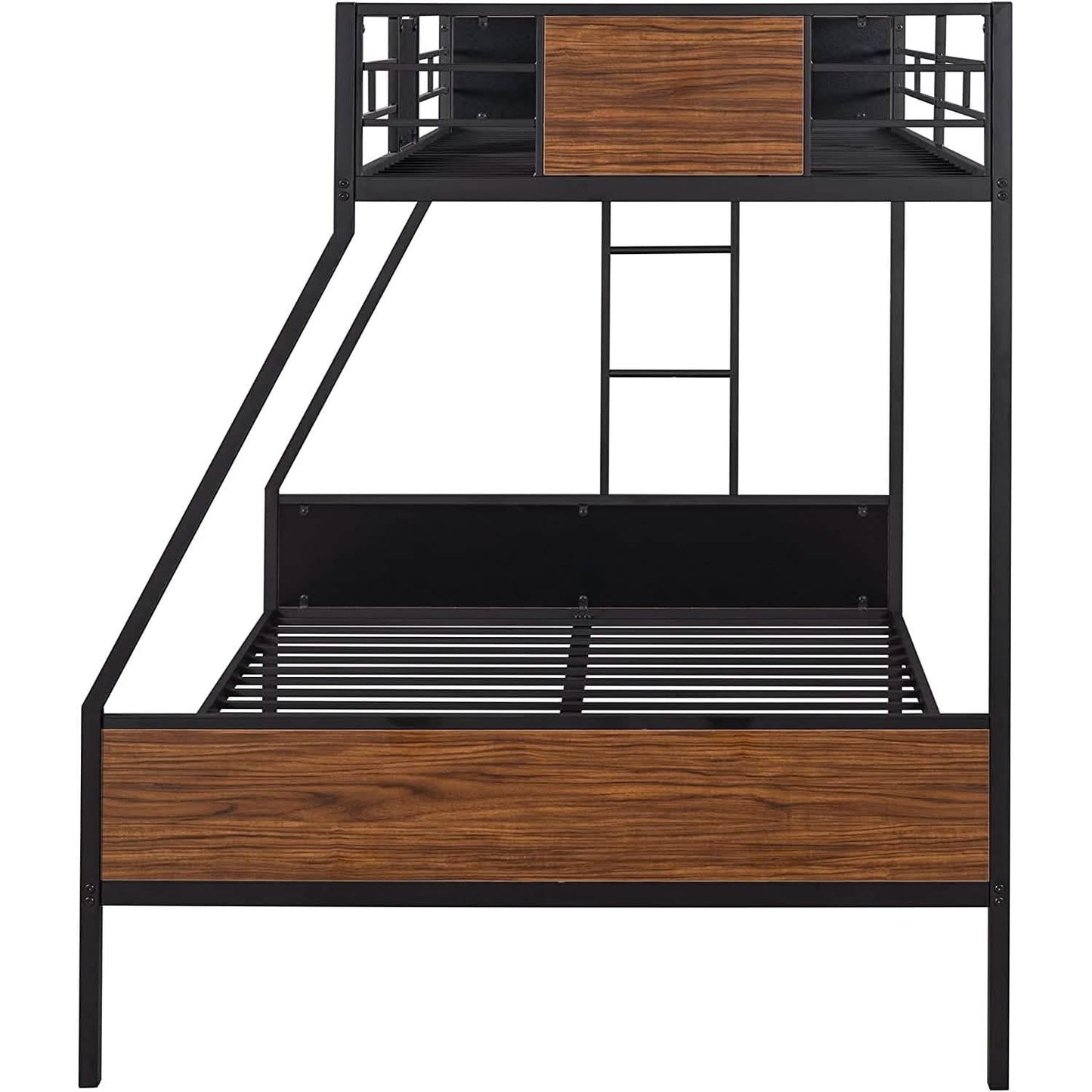 Metal Bunk Bed with Safety Railing Ladder DailySale