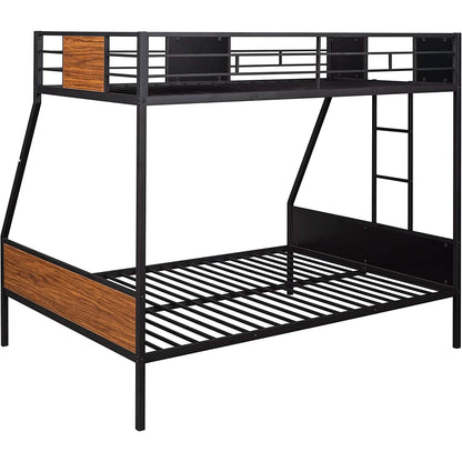 Metal Bunk Bed with Safety Railing Ladder DailySale