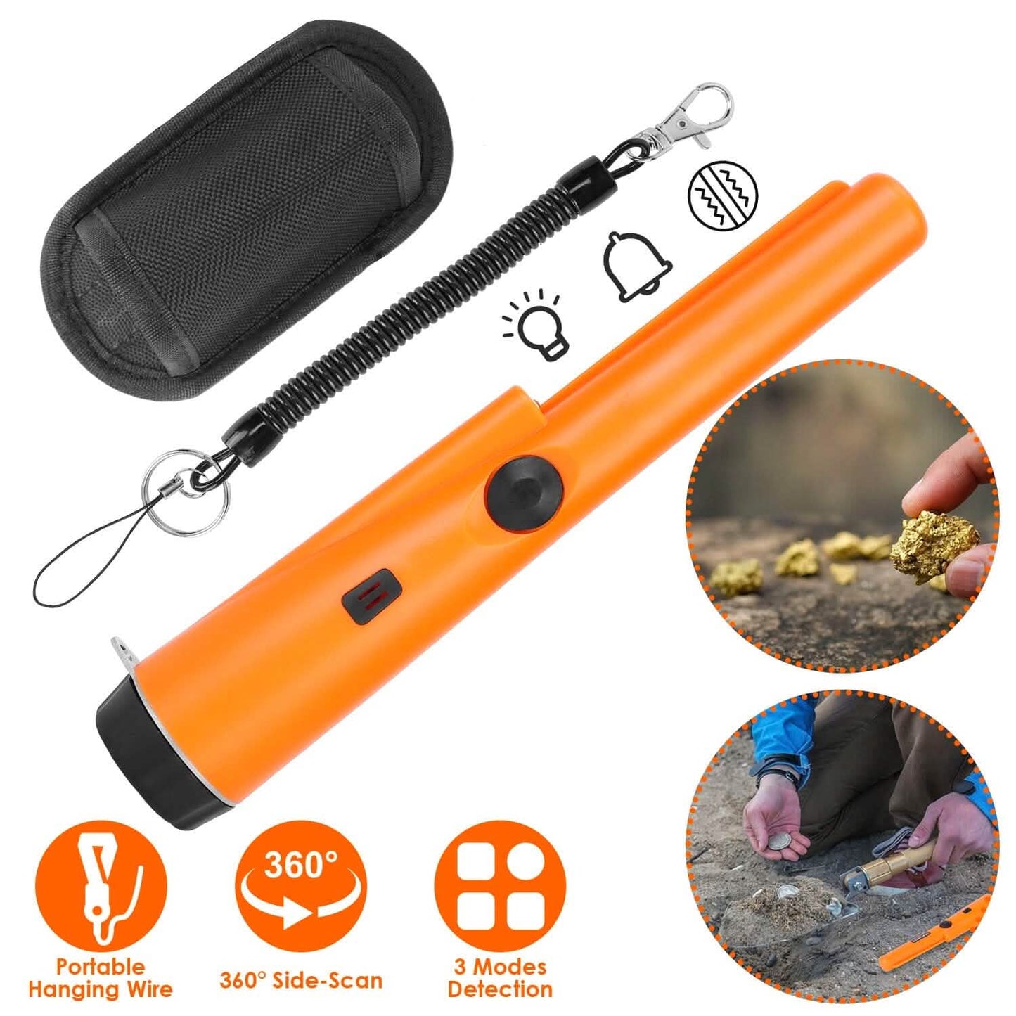 Metal Detector Pin Pointer with Retractable Hanging Wire DailySale
