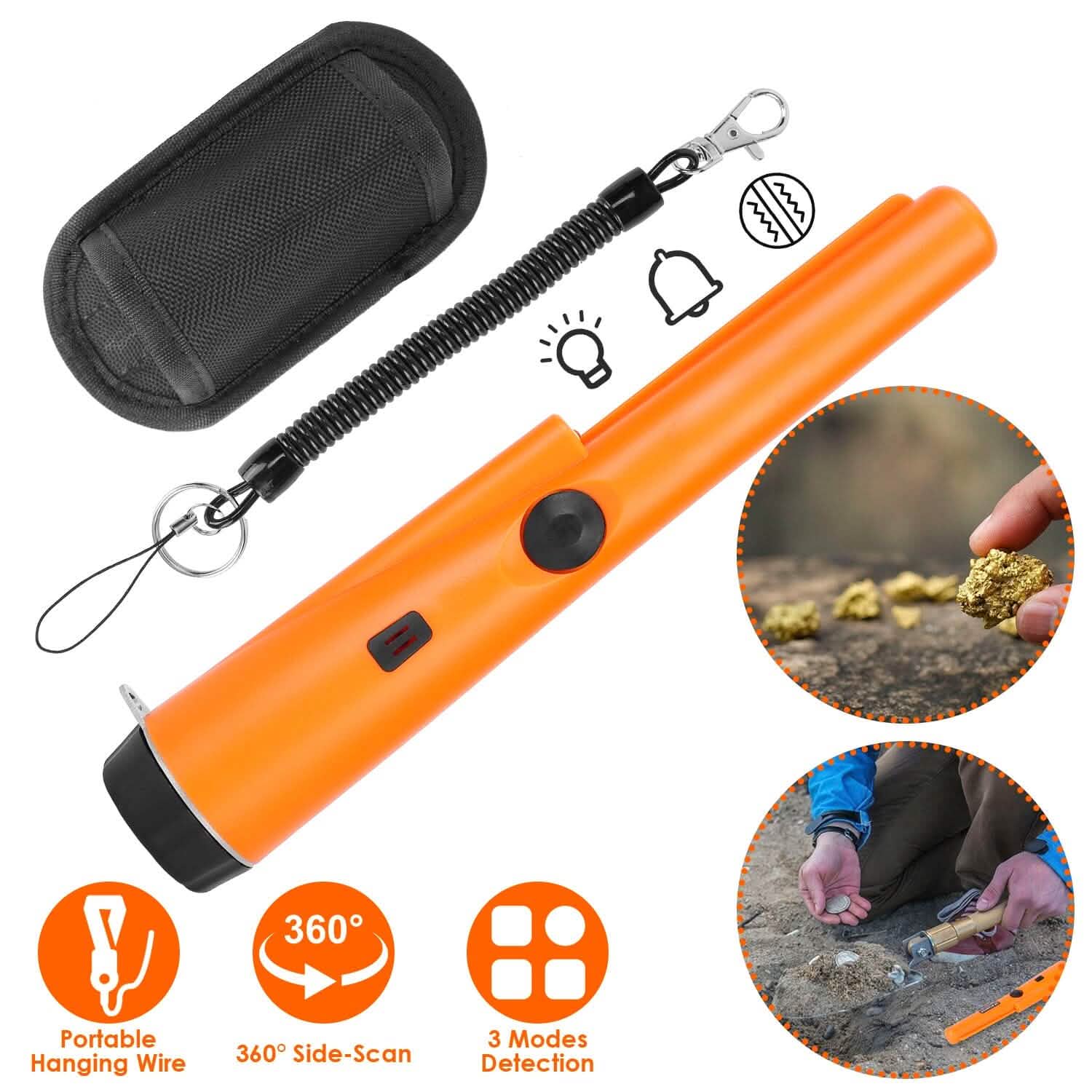 Metal Detector Pin Pointer with Retractable Hanging Wire DailySale