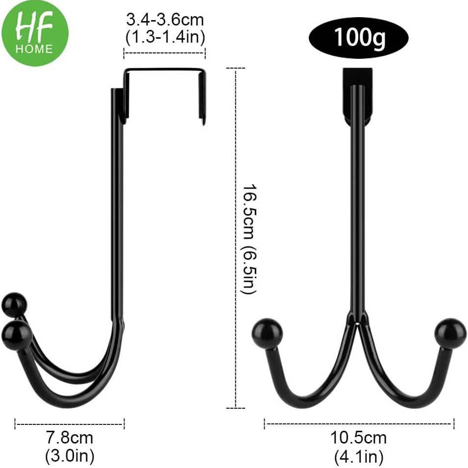 Metal Double Hanging Storage Hooks on Doors DailySale