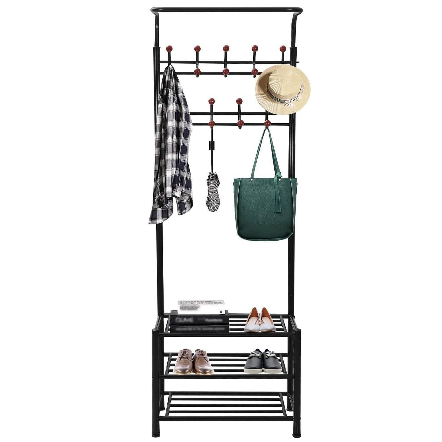 Metal Entryway Coat Shoe Rack DailySale