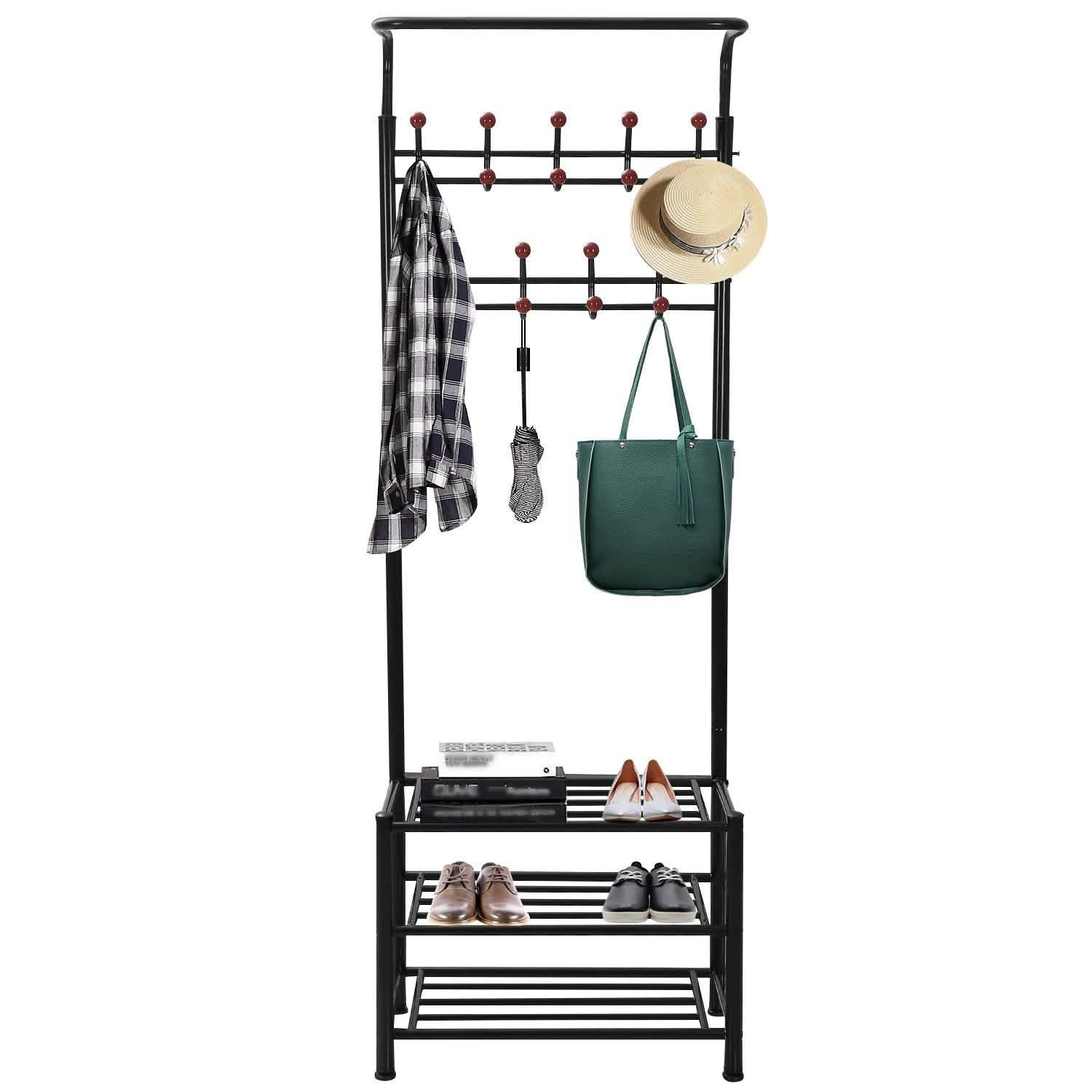 Metal Entryway Coat Shoe Rack DailySale