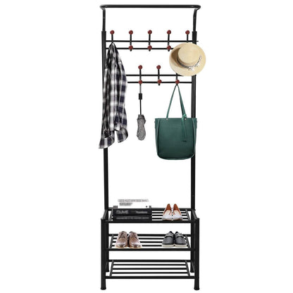 Metal Entryway Coat Shoe Rack DailySale