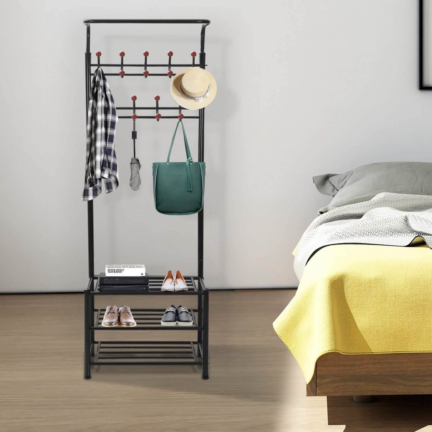 Metal Entryway Coat Shoe Rack DailySale